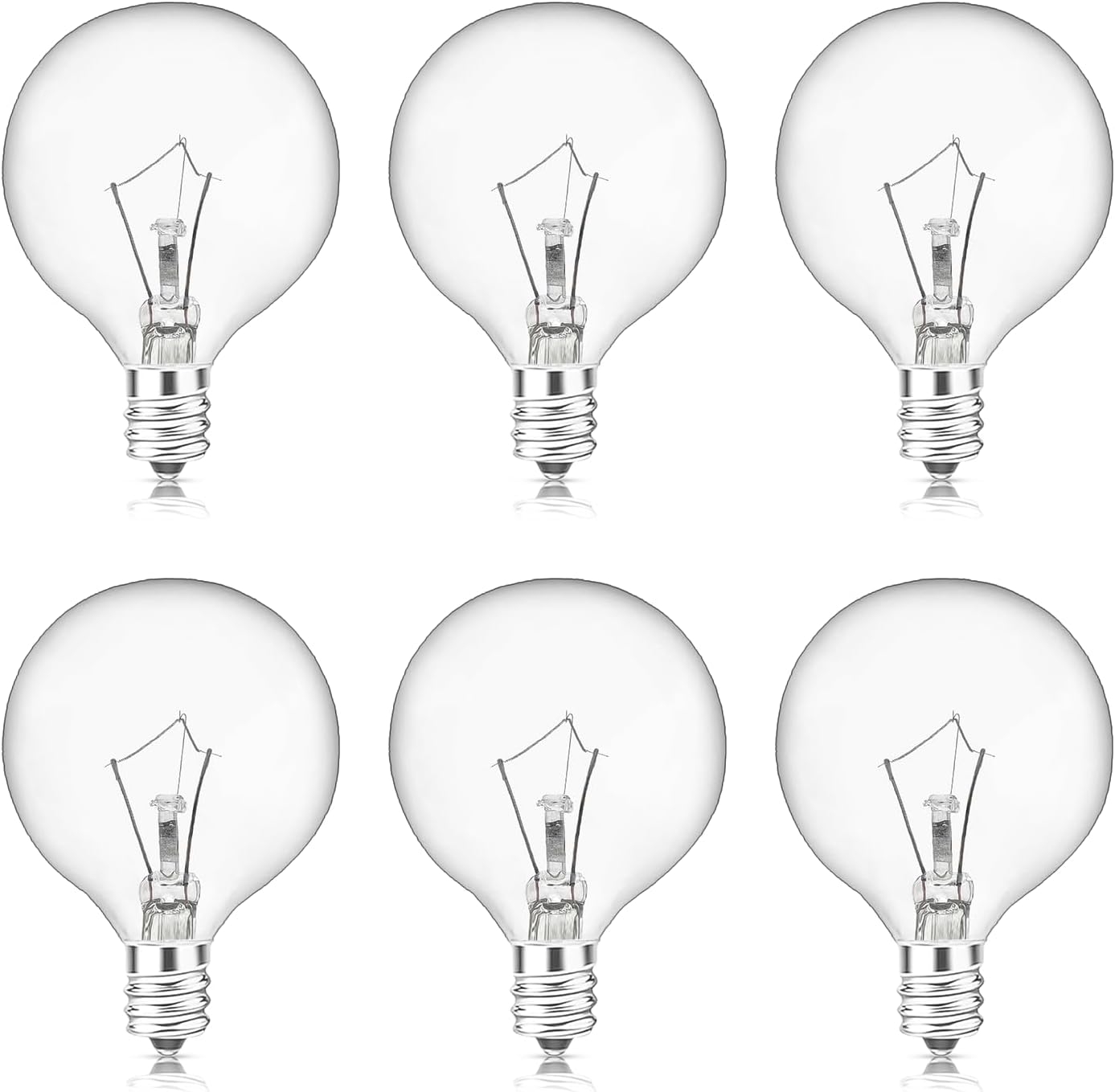 Scentsy Light Bulbs for Warmer - 25 Watt Bulb for Full Size Wax Melt Warmers, Replacement Bulb for Wax Warmer Burner Candle Warmer - G16 1/2 Globe Bulbs (6 Packs)