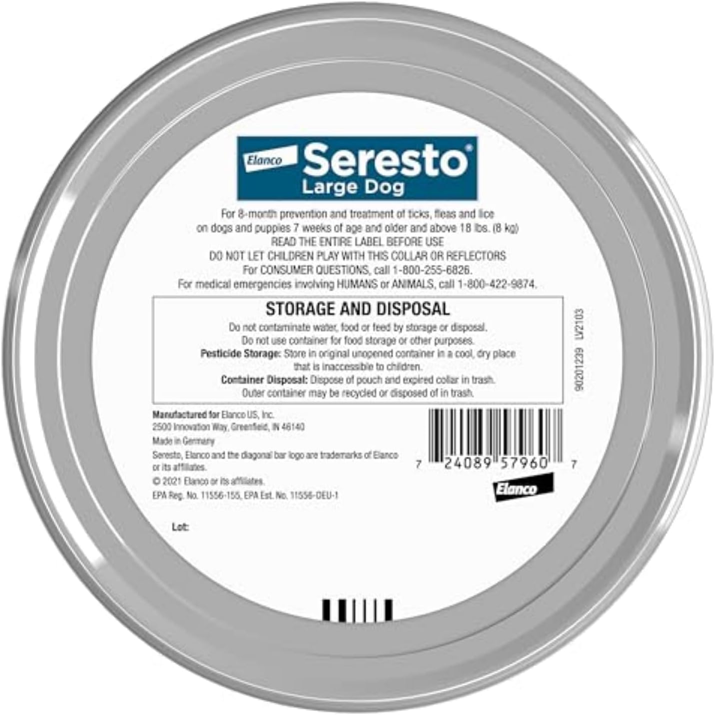 Seresto Flea & Tick Collar For Dogs Over 18 lbs., Treatment & Preventi