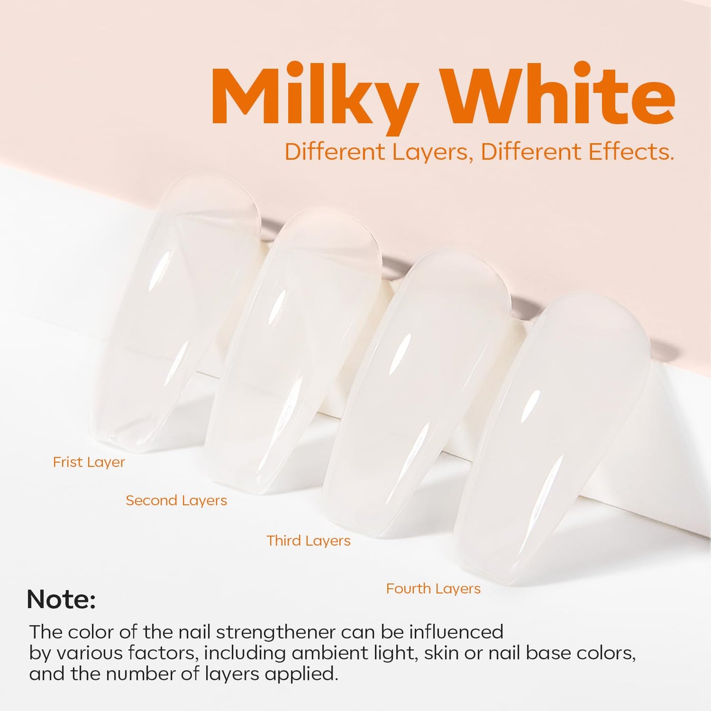 modelones Nail Strengthener, Milky White Nail Polish Nail Repair for D
