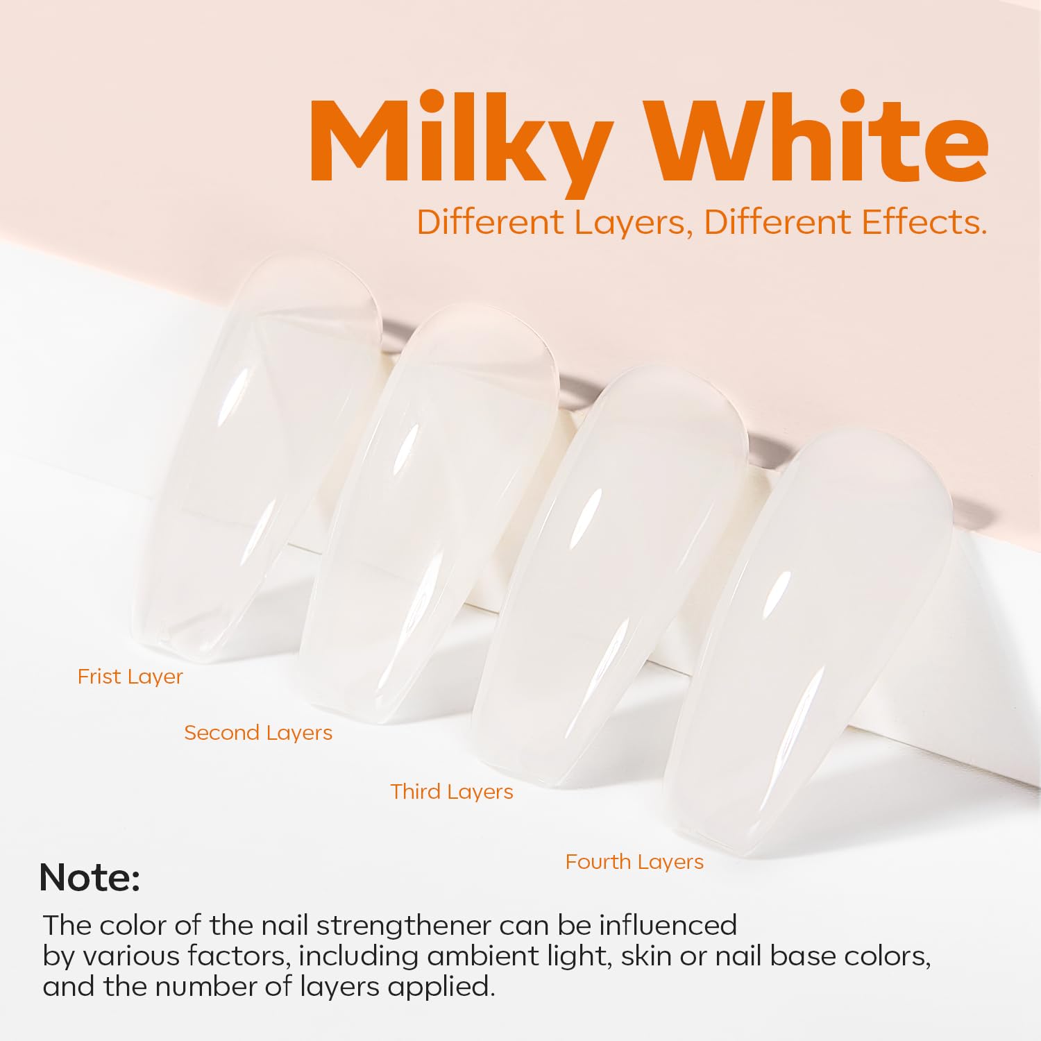 modelones Nail Strengthener, Milky White Nail Polish Nail Repair for D