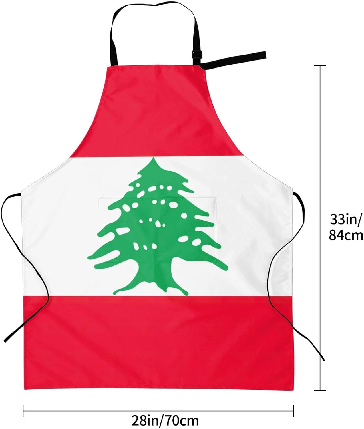 Flag of Lebanon print Waterproof chef's apron with pocket apron for kitchen cooking baking barbecue and gardening