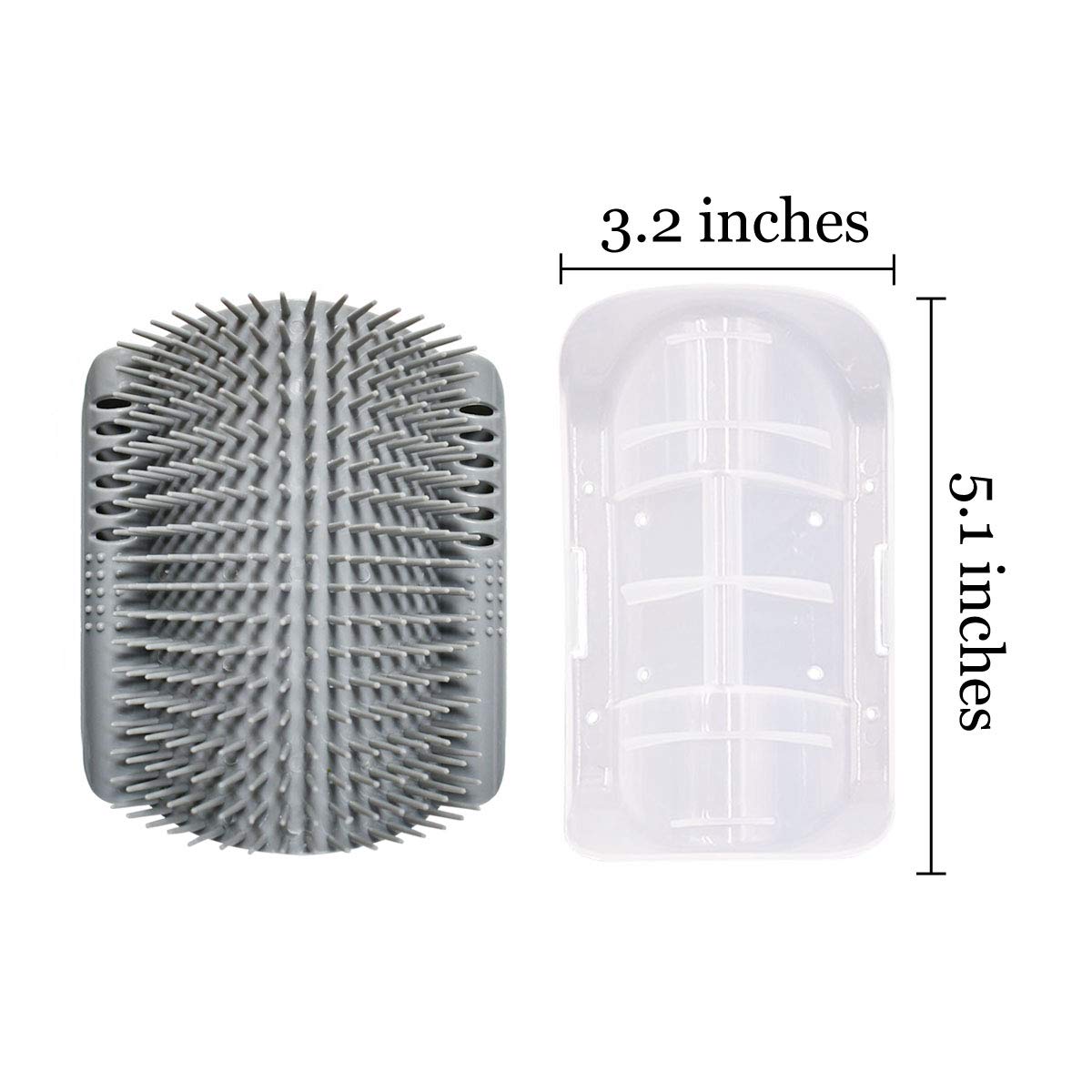 2 Pack Softer Self Groomer with Catnip Wall Corner Massage Comb Scratc