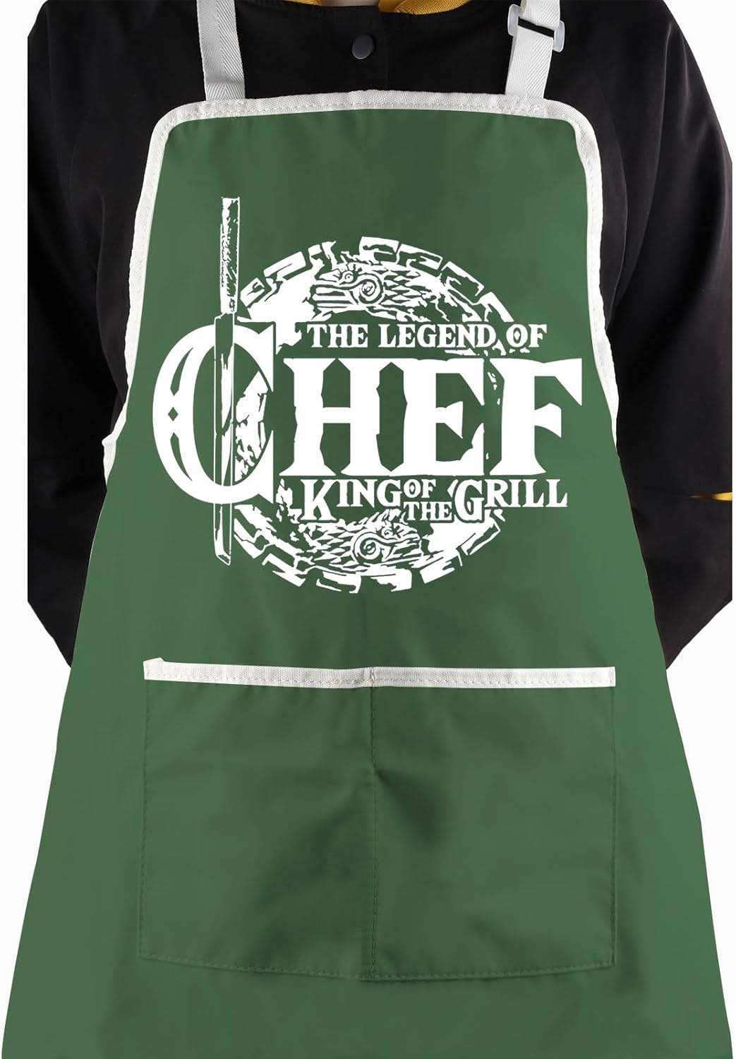 WCGXKO Grilling Gift Grill Kitchen Apron BBQ Chef Apron BBQ Kitchen Game Gift