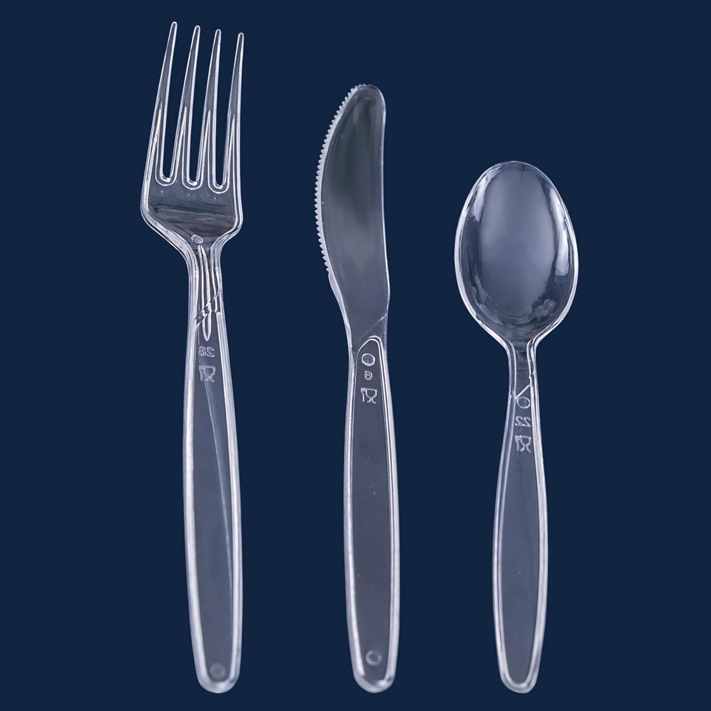 Party Bargains Disposable Cutlery set, SAPPHIRE Design, Clear Color, 3