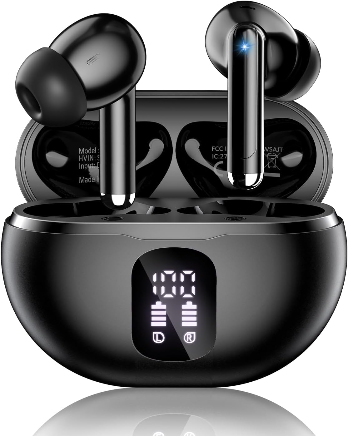 Wireless Earbuds, Bluetooth 5.4 Headphones with 50H Playback, Deep Bas
