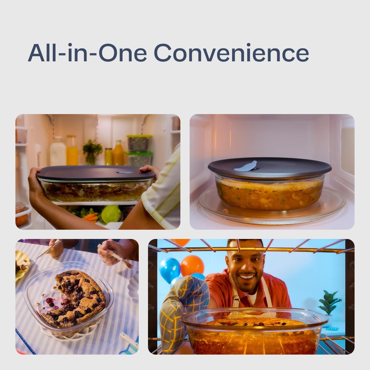 Tupperware Voila Glass XL Rectangular Food Storage – Airtight Baking D