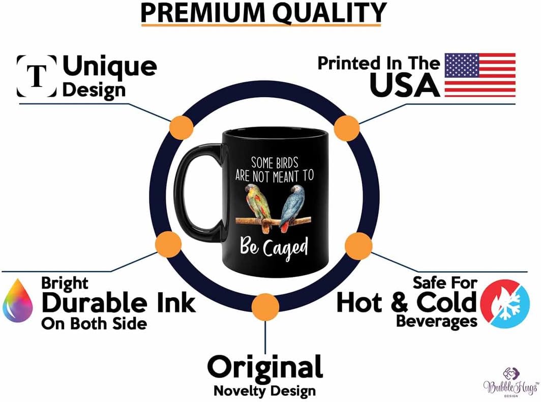 Bird Lover Coffee Mug 11oz Black - Birds to be caged - Hummingbird Nes