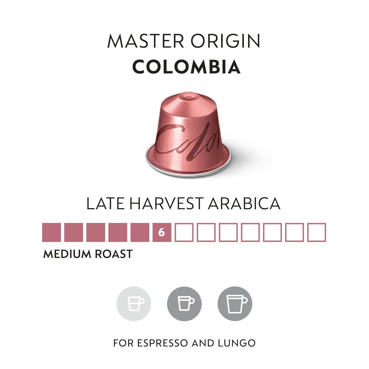 Nespresso Capsules Original Line, Colombia Master Origin, Medium Roast Coffee, 50 Count Coffee Pods
