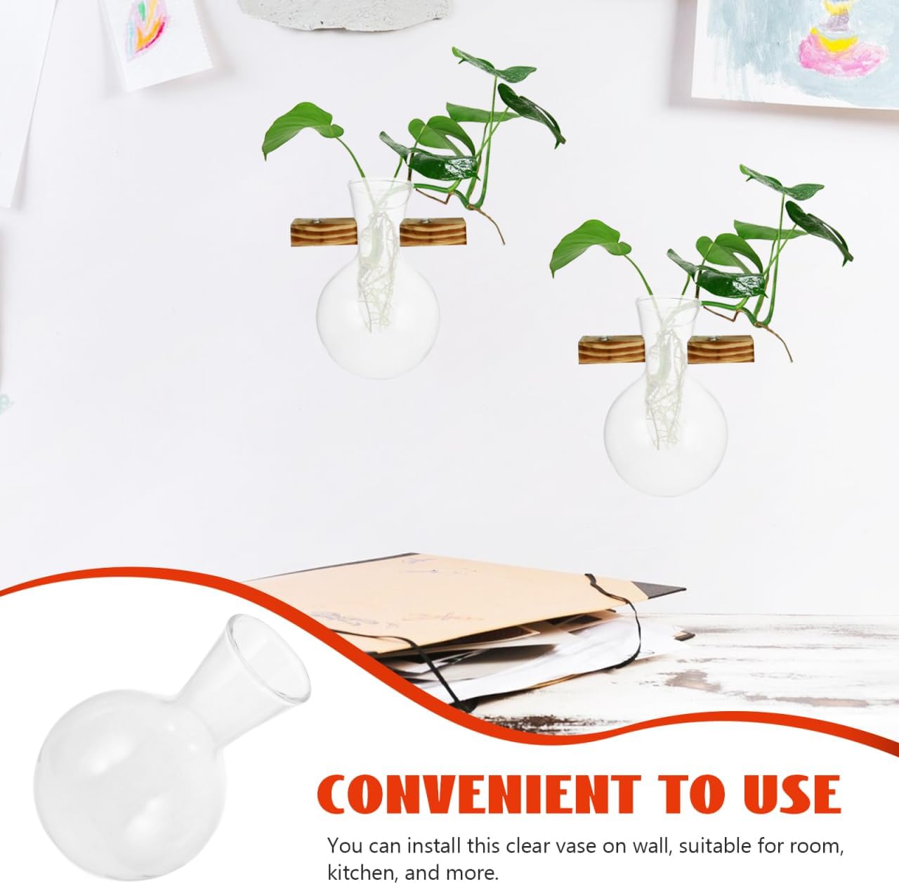 VOSAREA 3pcs Plant Propagation Station Vase Glass Plant Terrarium Hydroponic Vase Air Planter Bulb Succulent Pot Micro Landscape Vessel Desktop Decoration