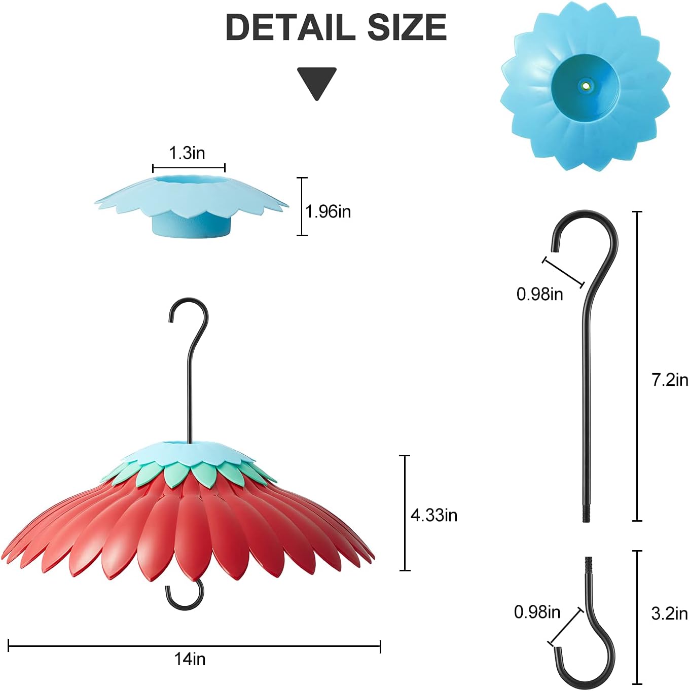 Squirrel Baffle for Hanging Bird Feeder Rain Cover for Outside Weather