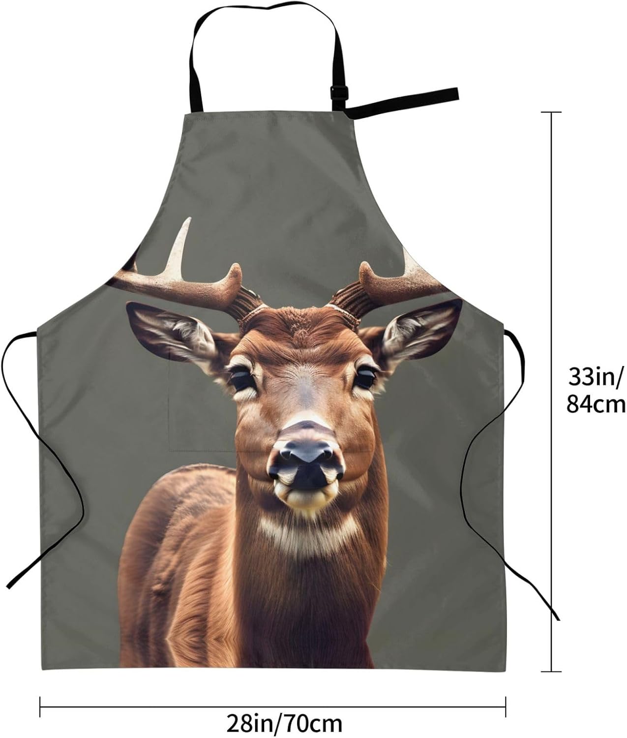 Beauty Deer Print Laundry apron 28x33 In Waterproof Kitchen Apron with