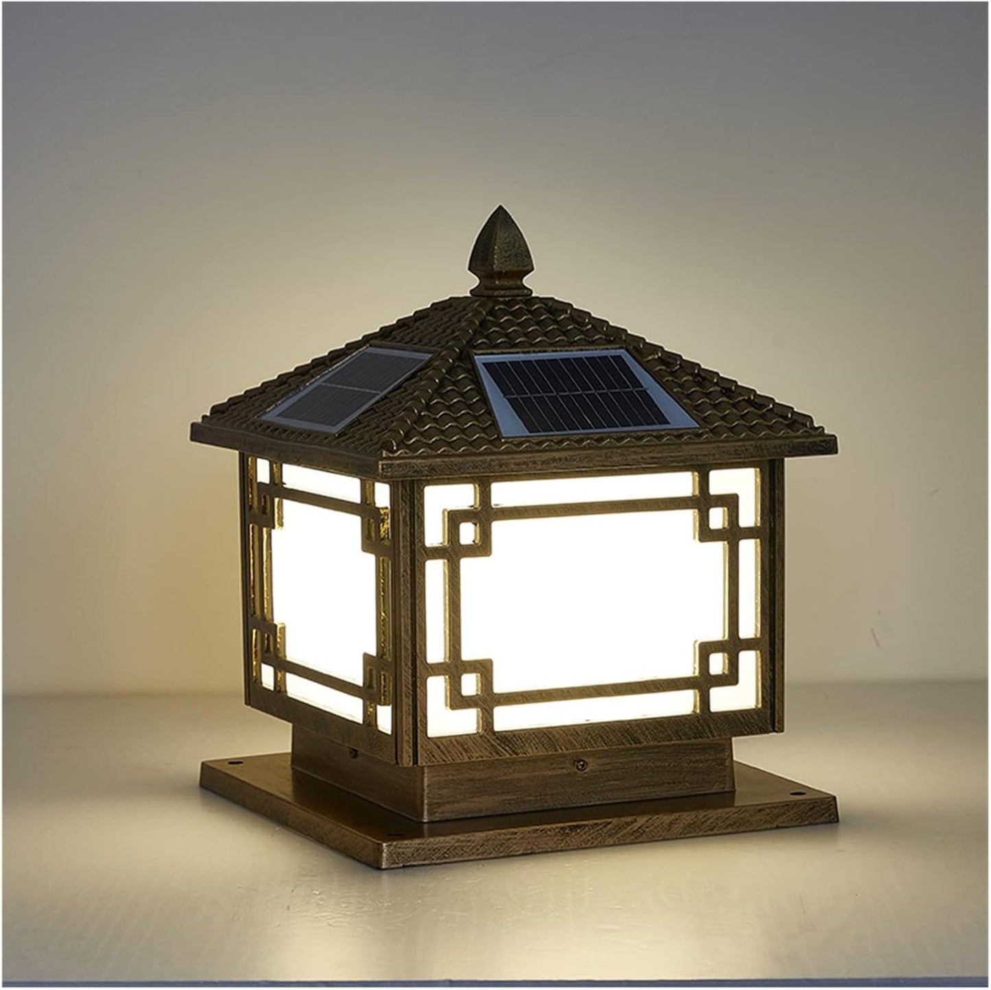 Outdoor LED Solar Column Head Lights IP65 Waterproof Villa Garden Decoration Big Pillar Lights Solar Lamp Outdoor