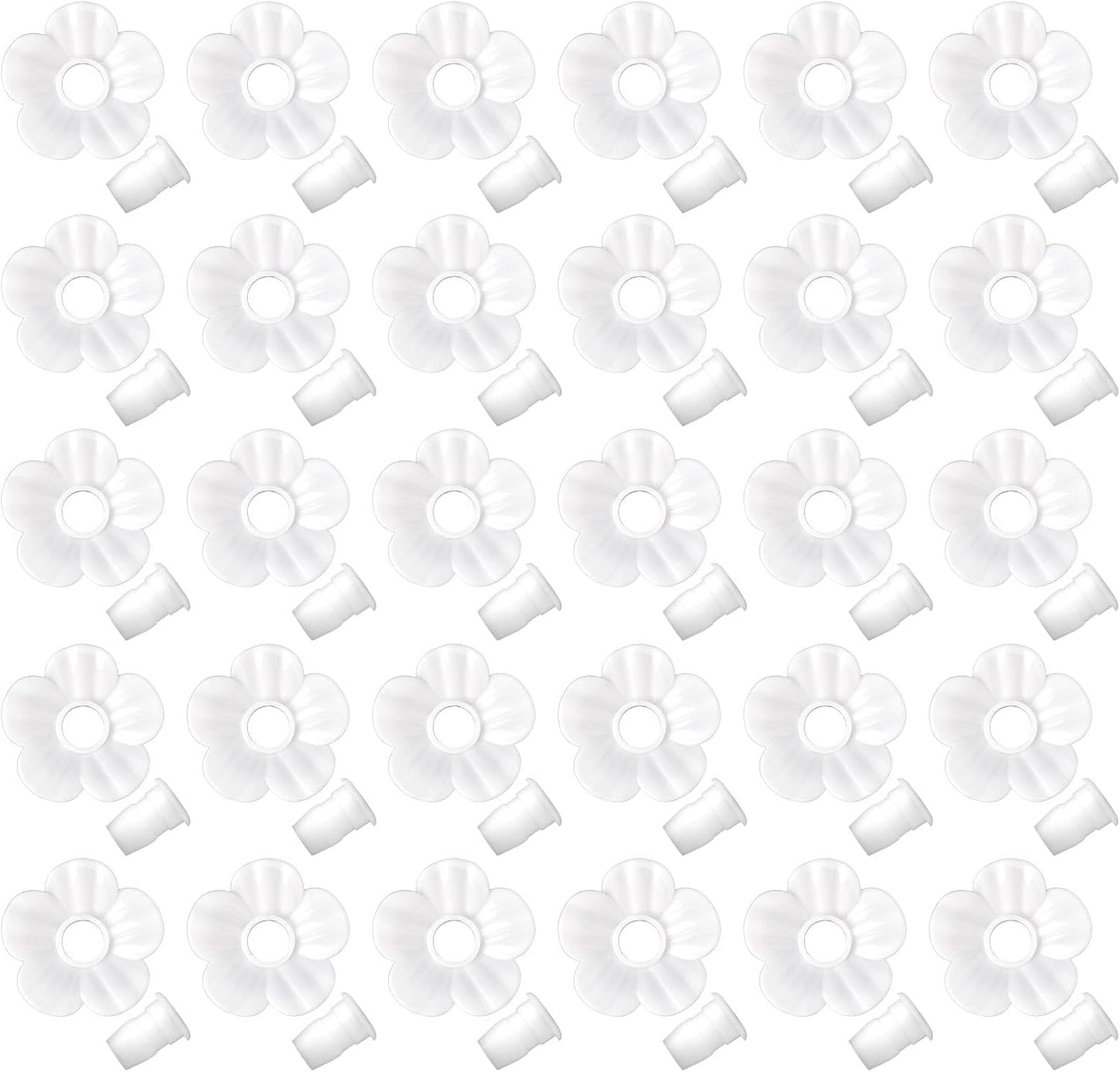 30pcs Hummingbird Feeder Replacement Flowers，Replacement Feeding Ports Bird Feeder Parts for Hummingbird Feeders (White)