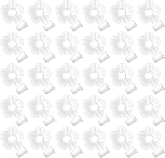 30pcs Hummingbird Feeder Replacement Flowers，Replacement Feeding Ports Bird Feeder Parts for Hummingbird Feeders (White)
