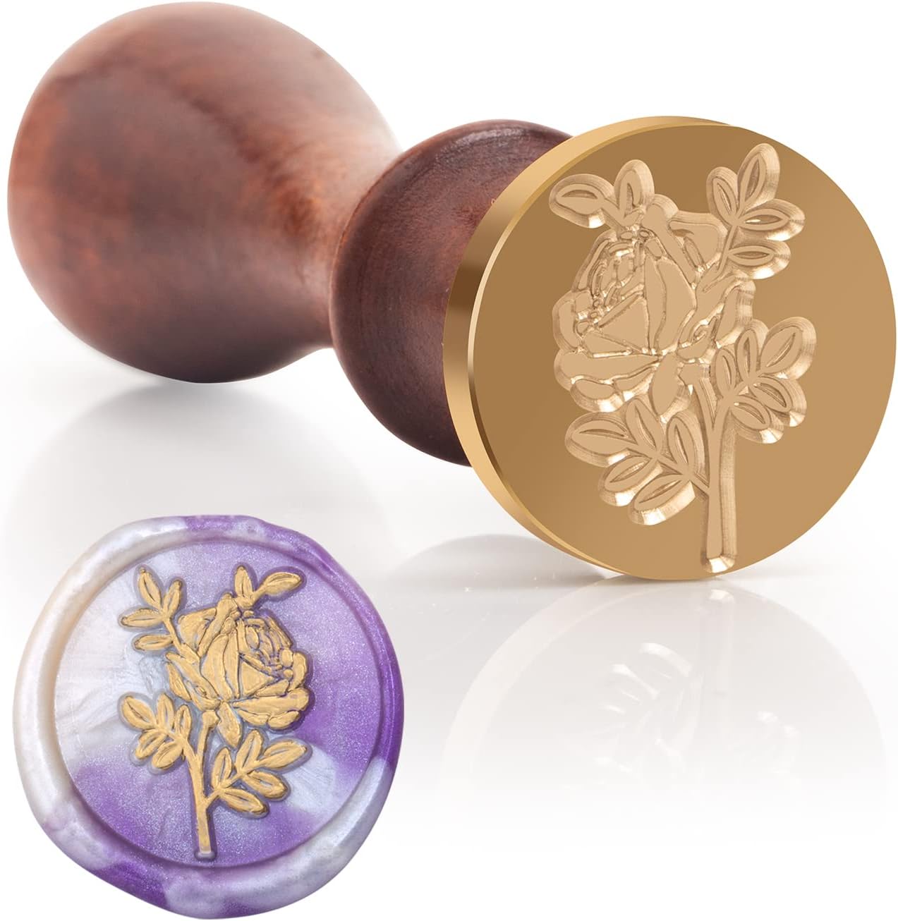 Romantic Rose Wax Seal Stamp, Elegant Garden Botanical Plant Sealing S