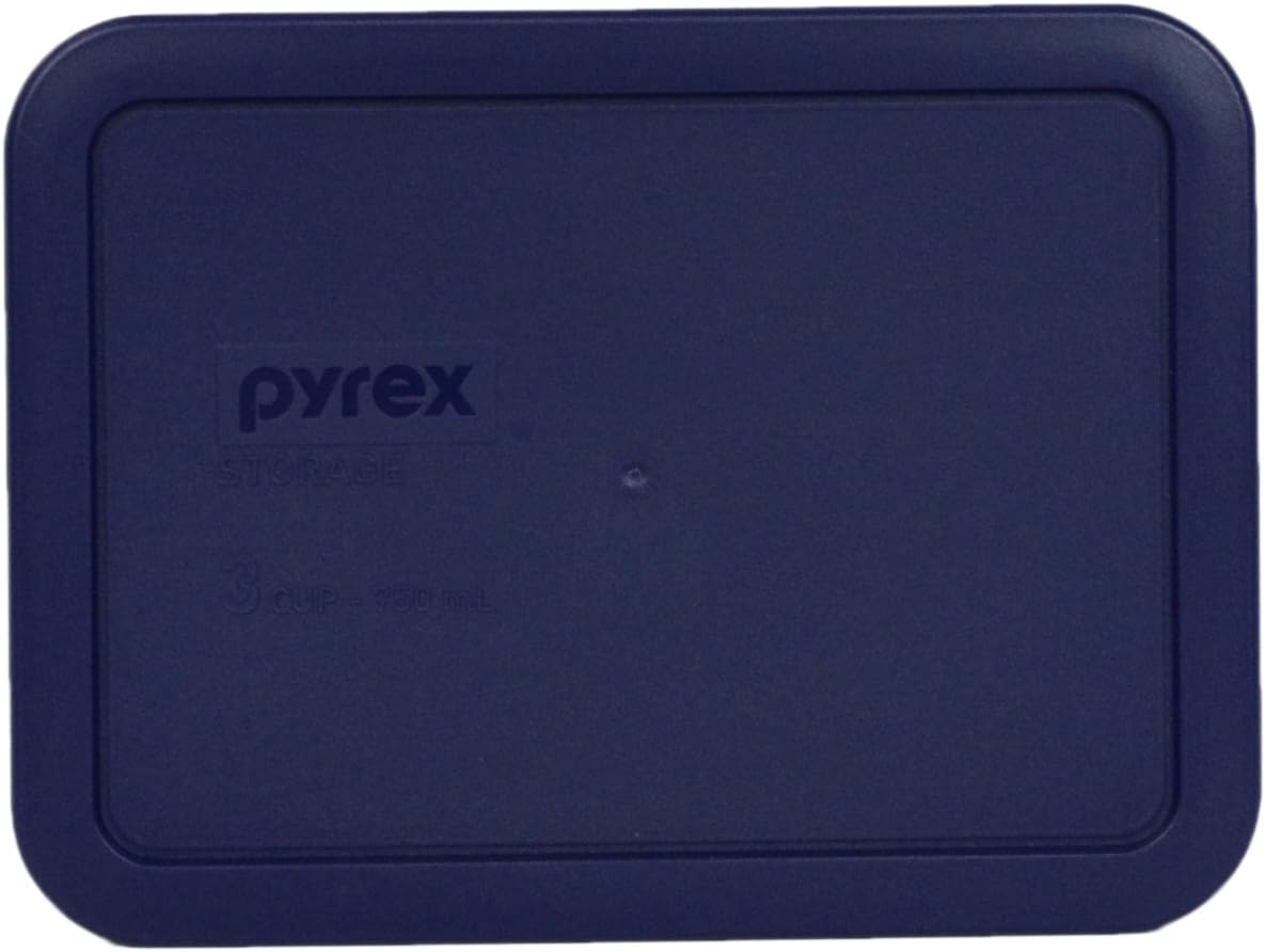 Pyrex 7210-PC 3-Cup Blue Food Storage Replacement Lid (2-Pack) - Made in the USA