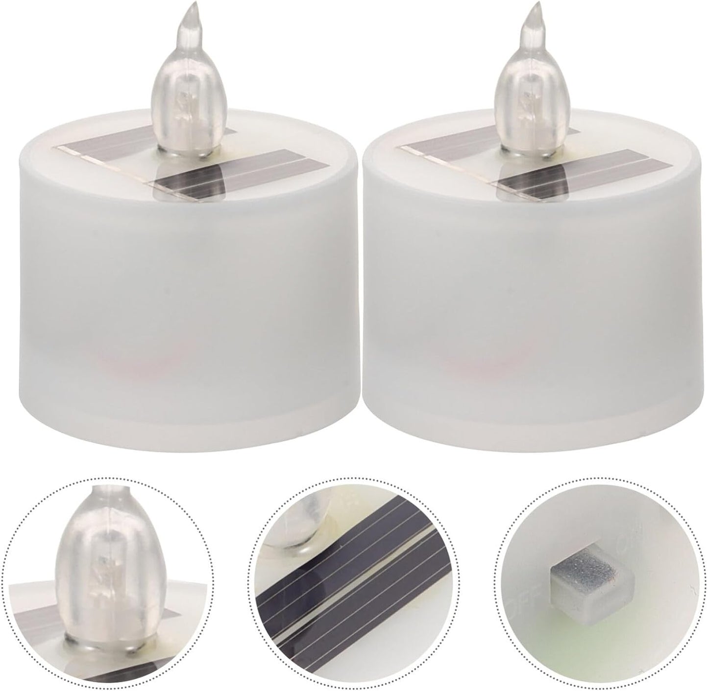 Uonlytech 4pcs Solar Tea Lights Outdoor Waterproof Dusk to Dawn Lighting Reusable LED Tea Light Candles Flickering Flameless Candle Lights for Lantern Garden Camping