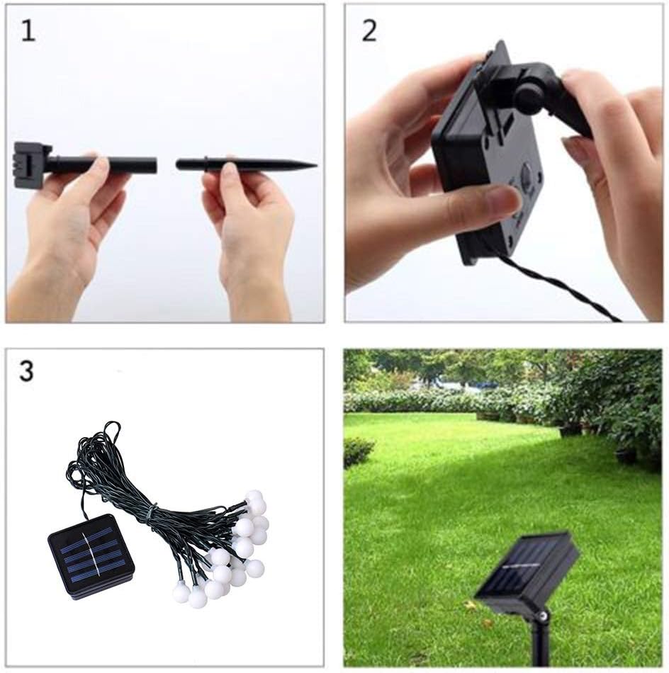Solar Charge LED String Fairy Light Waterproof Outdoor Garden Lights Lawn Lamp Hoilday Party Christmas Wedding Decoration (Color : Multicolor Size : 7M 50LEDs) (Multicolor 12M 100LEDs)