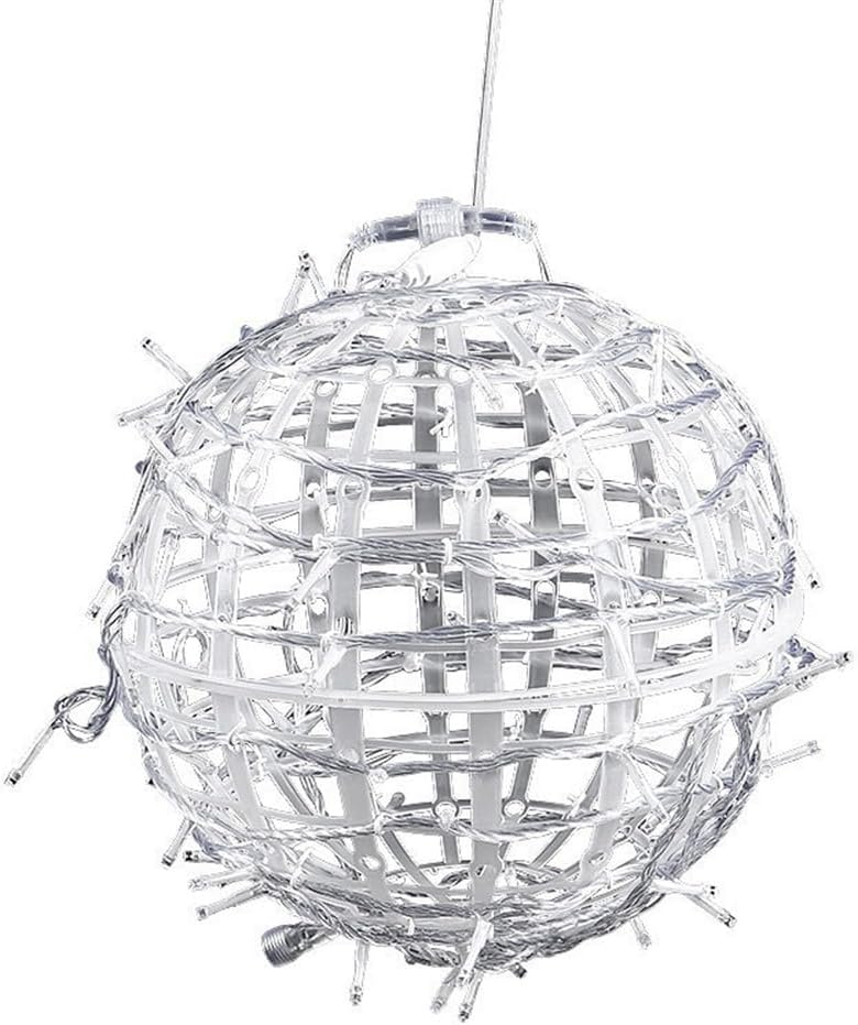 3 Pack Solar Hanging Ball Lights - 7.8Inch LED Waterproof Outdoor Decor Ball Light Christmas Outdoor Garden Lanterns Waterproof Globe Fairy Lights (White)