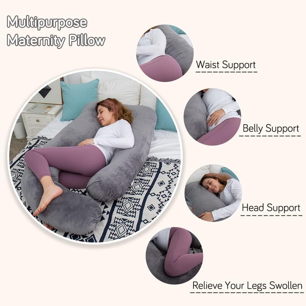 60 Inch Pregnancy Pillow for Sleeping, Extra Large U Shaped Body Pillo