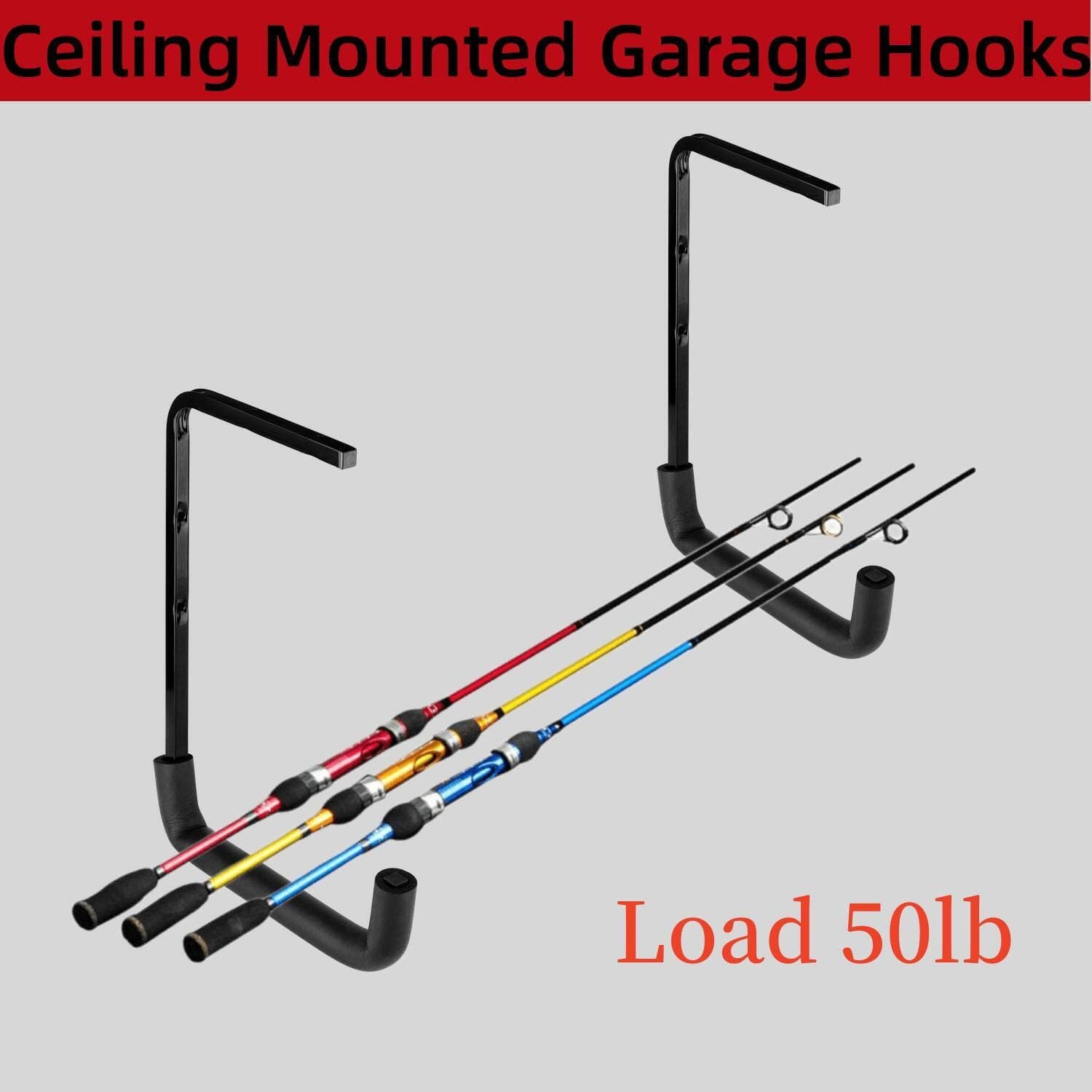 Heavy Duty Garage Storage Hooks, Overhead Garage Storage Rack, 4 Pack 