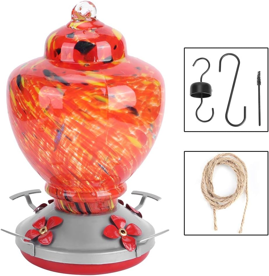 ZJchao Hummingbird Feeder for Outdoors, Bird Water Dispenser with Colorful Design for Patio Garden Outdoor Decor (A)