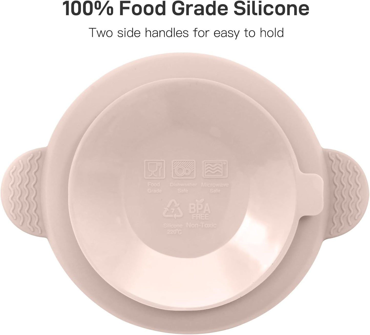 Silicone Baby Feeding Set, 3 Pack Baby Bowls with Suction and 3 Pack B