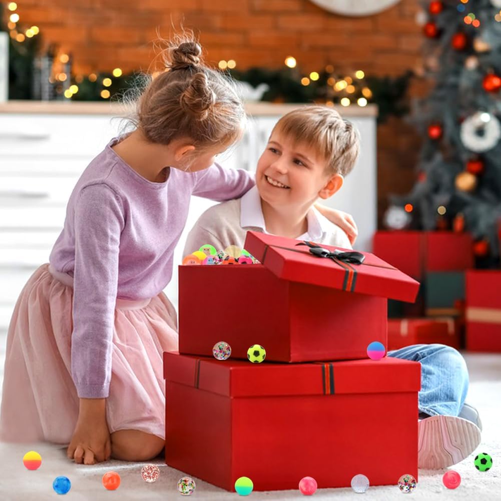 24pcs Bouncy Balls for Kids Treasure Box Toys for Classroom Party Favors for Toddlers Kids 3-5 4-8 8-12 Birthday Christmas Goodie Bag Stuffers Gifts