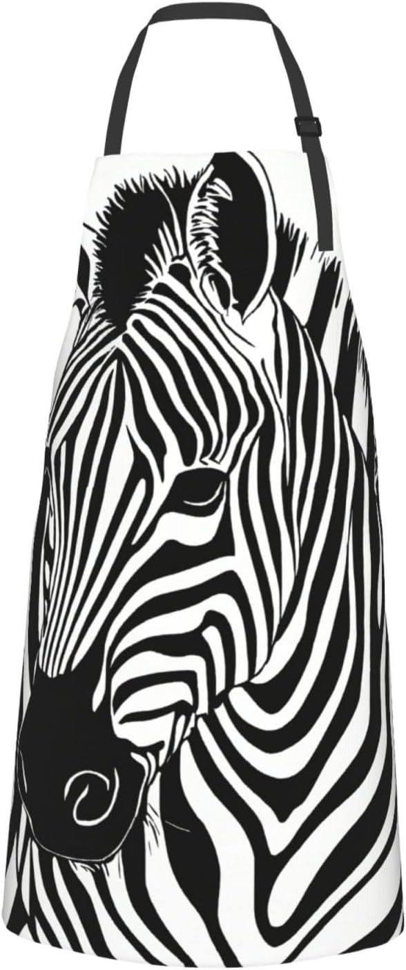 Zebra Print print Waterproof chef's apron with pocket apron for kitchen cooking baking barbecue and gardening