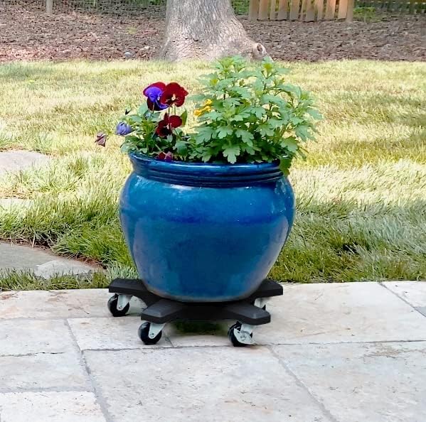 Bosmere 14" Plant Caddie - Heavy-Duty Rolling Plant Stand with Locking