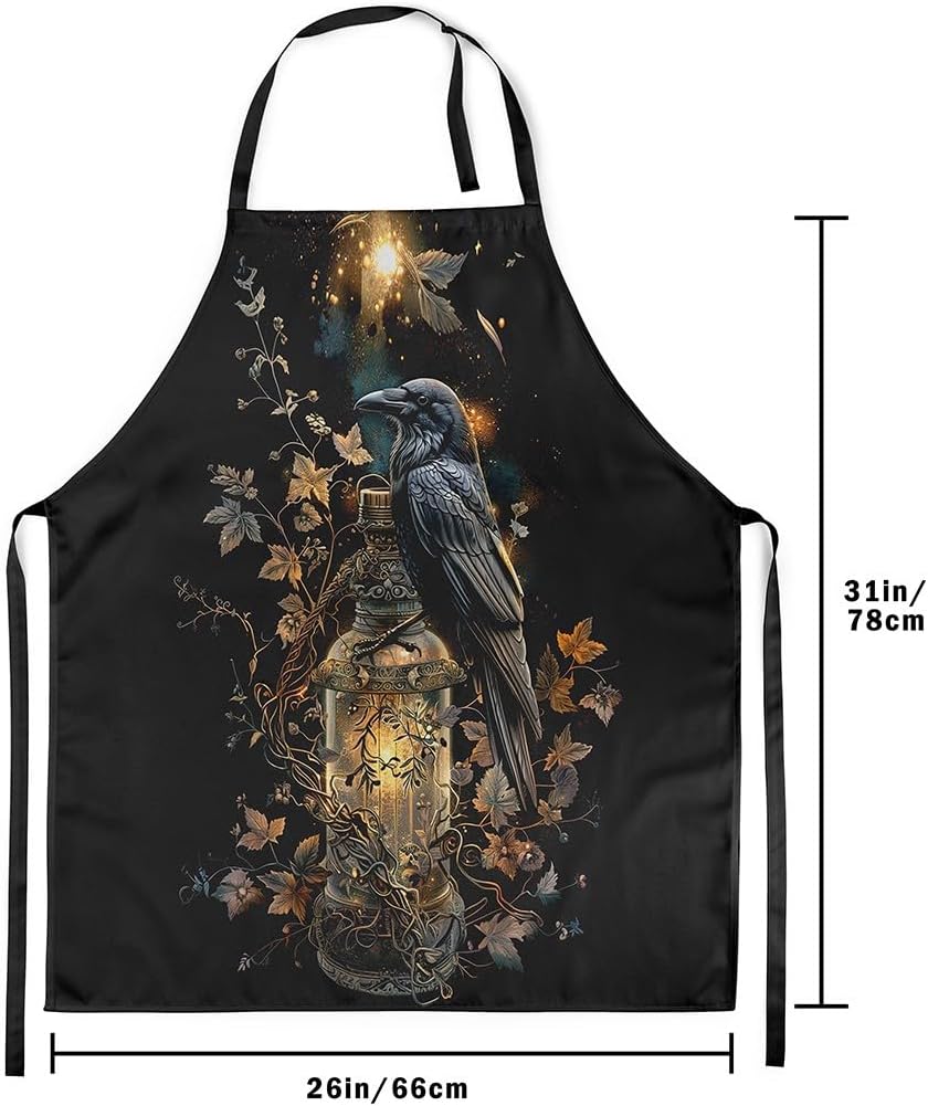 Erosebridal Women Halloween Decor Apron Pumpkin Lantern Waterproof Apr