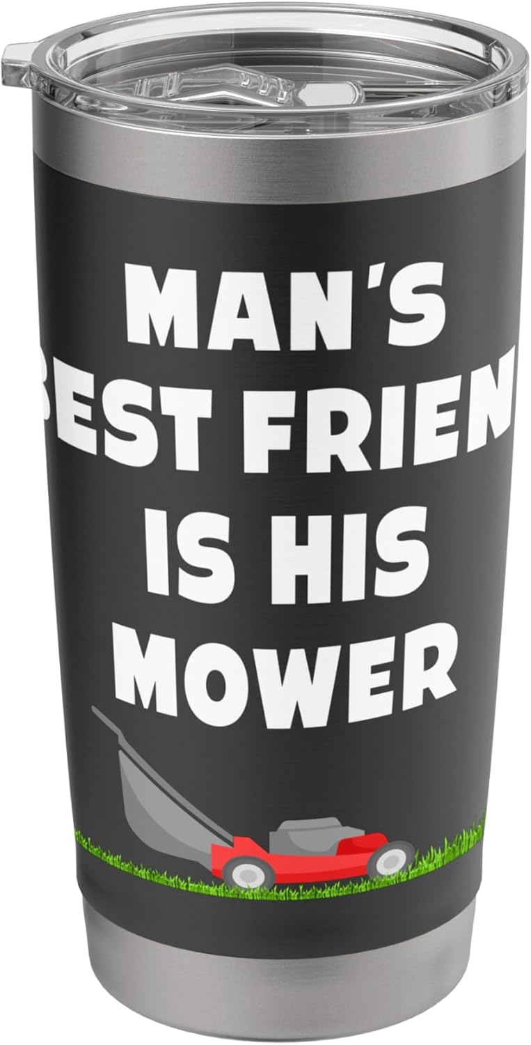 Funny Red Lawn Mower Lover Father's Day Lawn Care Dad Mowing Stainless Steel Insulated Tumbler