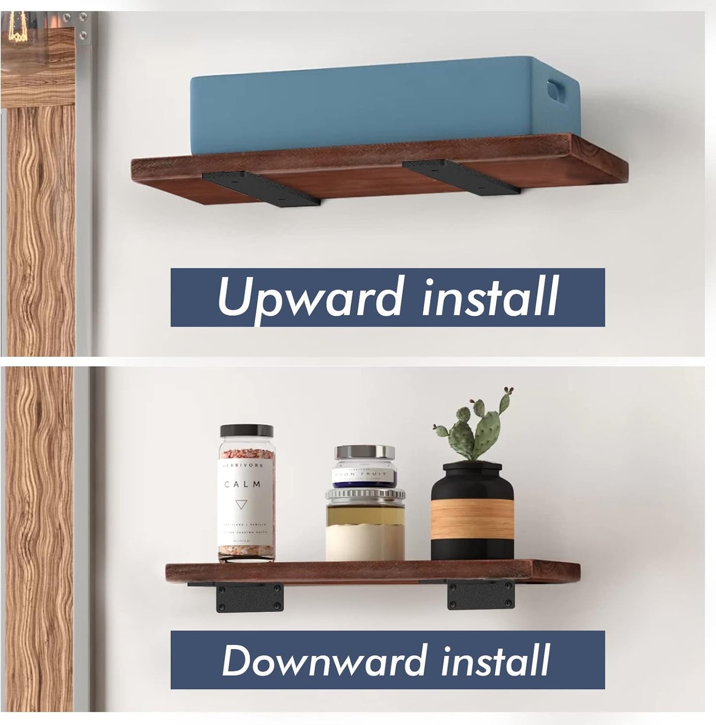 6 Pack Floating Shelf Brackets, 6 Inch Heavy Duty Industrial Shelf Bra