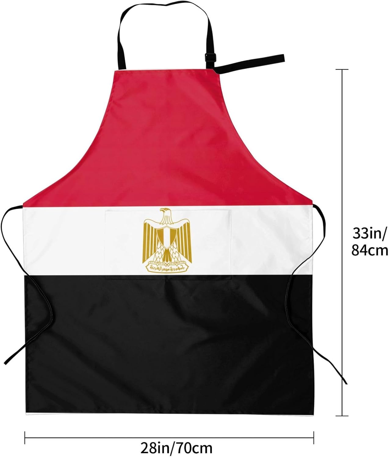 Egyptian flag print Waterproof chef's apron with pocket apron for kitchen cooking baking barbecue and gardening
