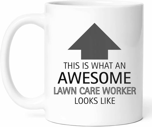 Awesome Lawn Care Worker Looks Like Mug - Specialist Coffee Cup - Gardening Enthusiast Funny Gift From Friends - Management Tea Mugs - Cups - 11 Oz Ceramic Gifts For Birthday, Him, Her, Christmas