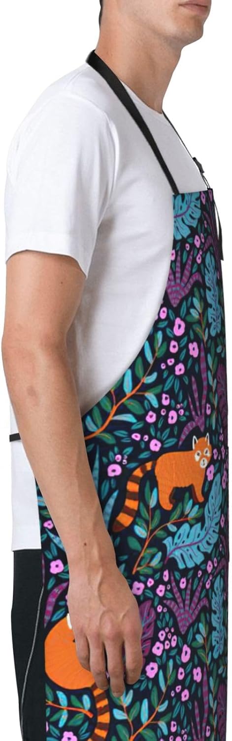 Cat Print print Waterproof apron with pocket adjustable cooking apron for adult kitchen bibs to bake