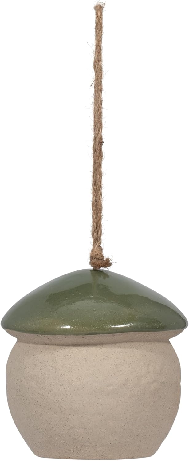 Decorative Bird House Feeder for Outdoors - Round Hanging Bird Feeder for Windows, Yard, and Garden Display - Charming Bird Houses for Outside Patio, Backyard, and Tree Decoration - 4", Green