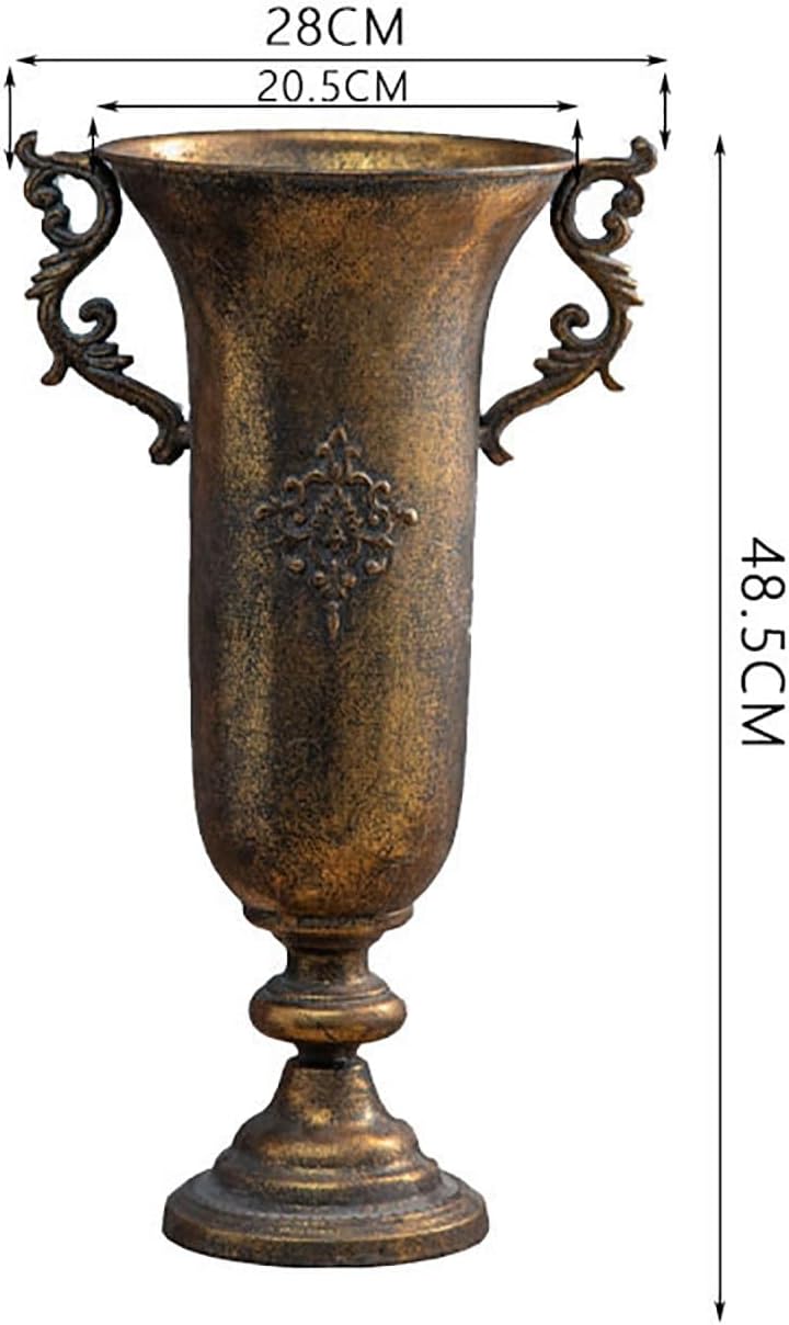 Vintage European Style Roman Column Planter, Iron Plant Pots, Lightwei