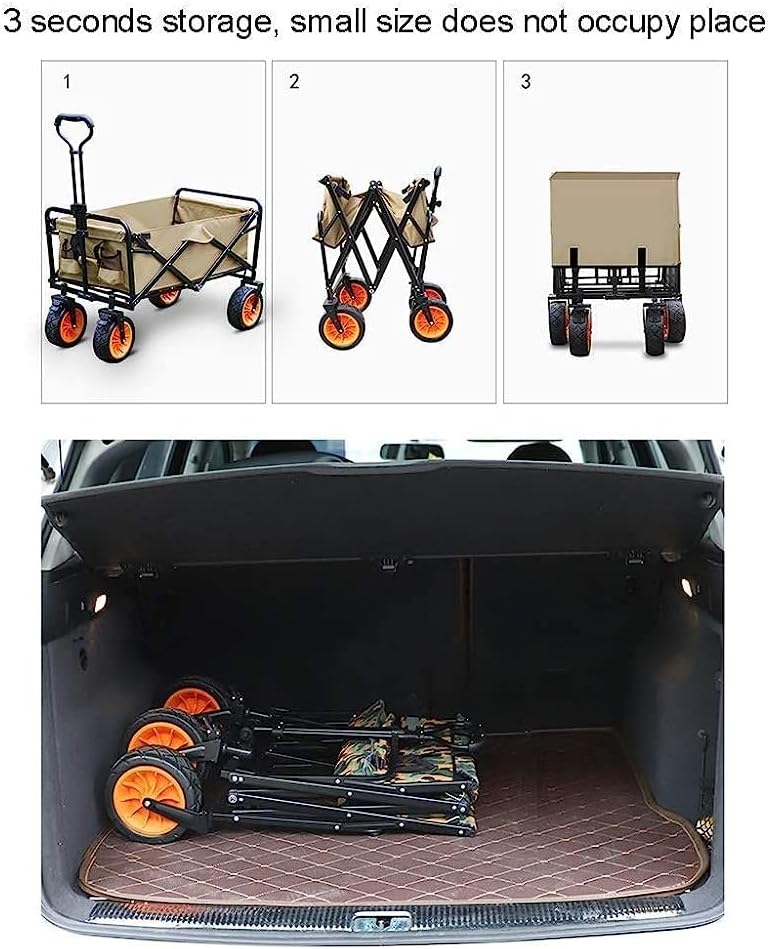Handcart, Folding Garden Trolley Cart Heavy Duty Wagon Multi-Function 