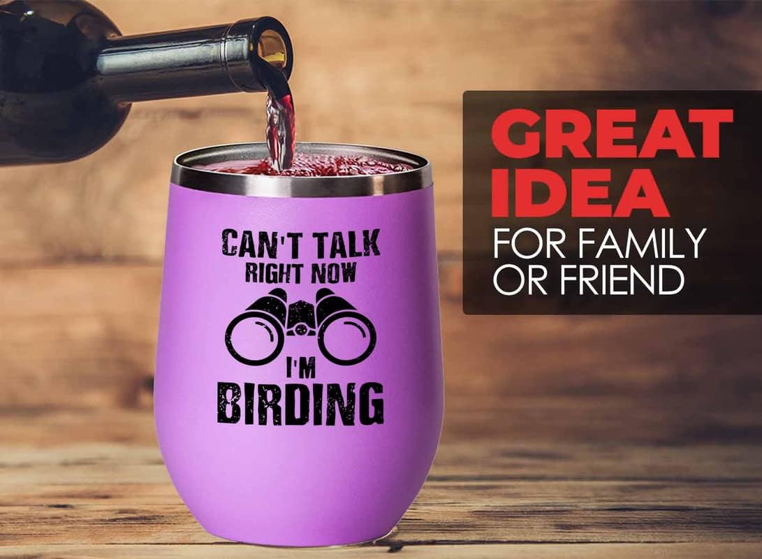Bird Lover Pink Edition Wine Tumbler 12oz - Can't Talk Right Now - Hum