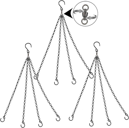 Heybe Update 360 Degree Swivel Hanging Basket Chains, 4 Point 20 Inche