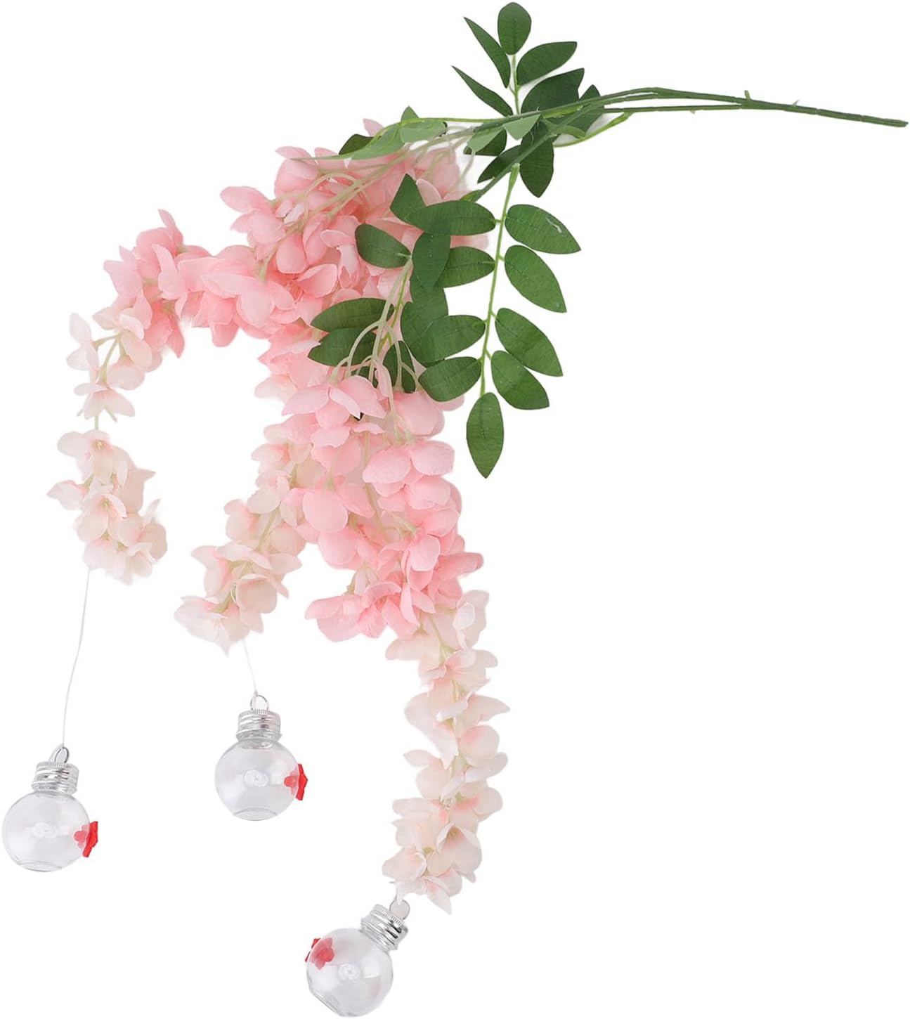 Zerodis Wisteria Flower Bird Feeder Leak Proof Plastic Silk Flowers Hu