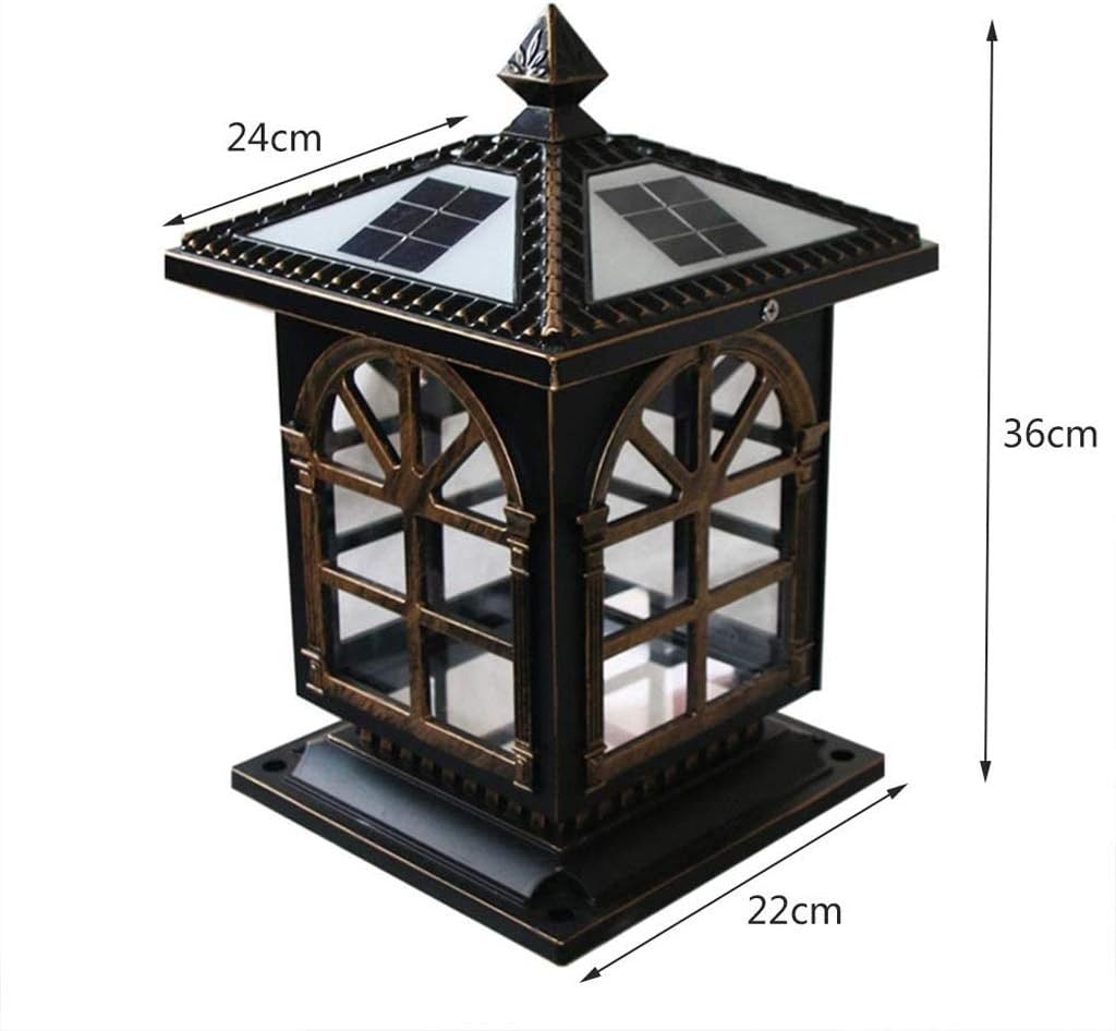 Wall Lamps Outdoor Waterproof Column Headlights Square Solar Garden Villa Landscape Lights Retro Led Door Pillar