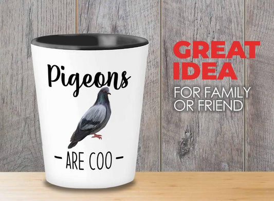Bird Lover Shot Glass 1.5oz - Pgeons are coo - Hummingbird Nest Cage Parrot Dad Gardening Outdoor Birdwatcher Feeder