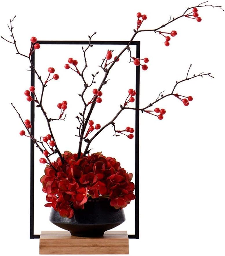 Zen Simulation Flower Pots Plant Villa Hotel Home Wrought Iron Flower Stand Flower and Fruit Ceramic Bonsai Artificial Bonsai Artificial Plant Artificial Flower