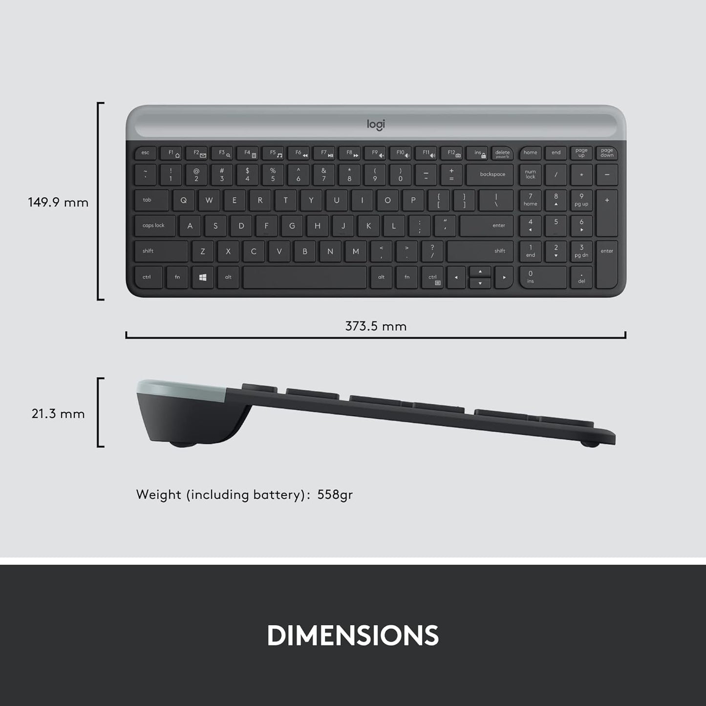 Logitech MK470 Slim Wireless Keyboard and Mouse Combo - Modern Compact