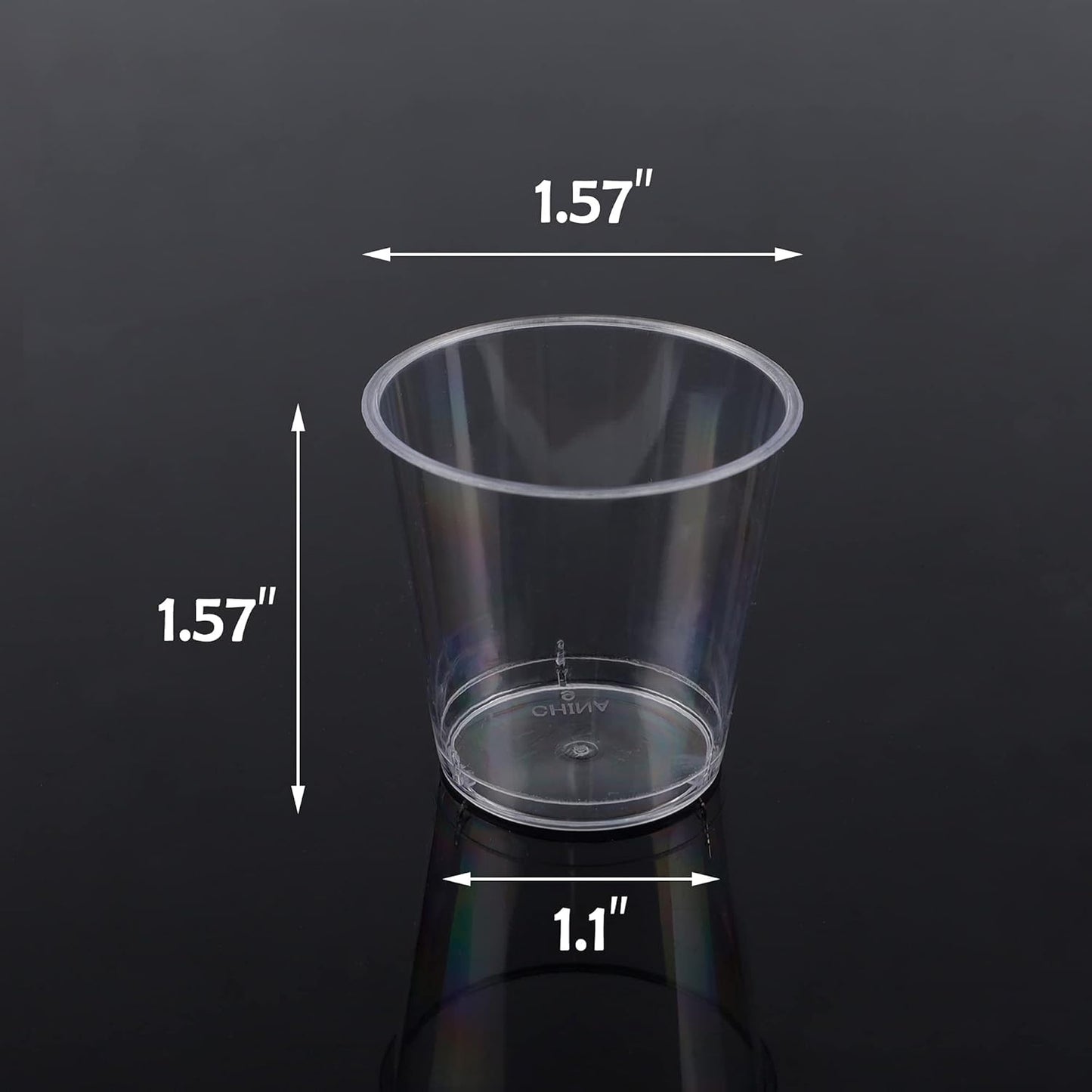 Zcaukya 100 Shot Glasses, 1oz Clear Plastic Disposable Hard Cups, Mini