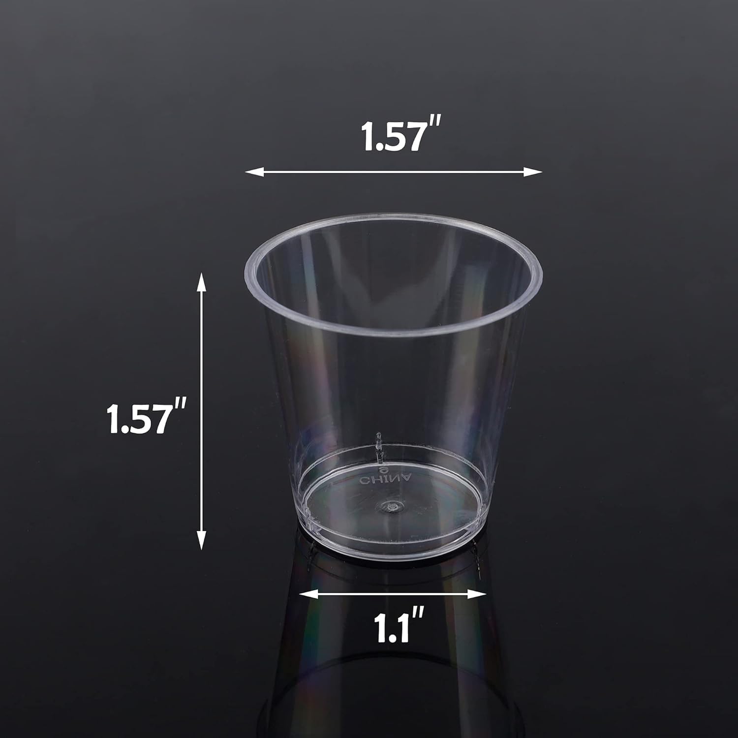 Zcaukya 100 Shot Glasses, 1oz Clear Plastic Disposable Hard Cups, Mini