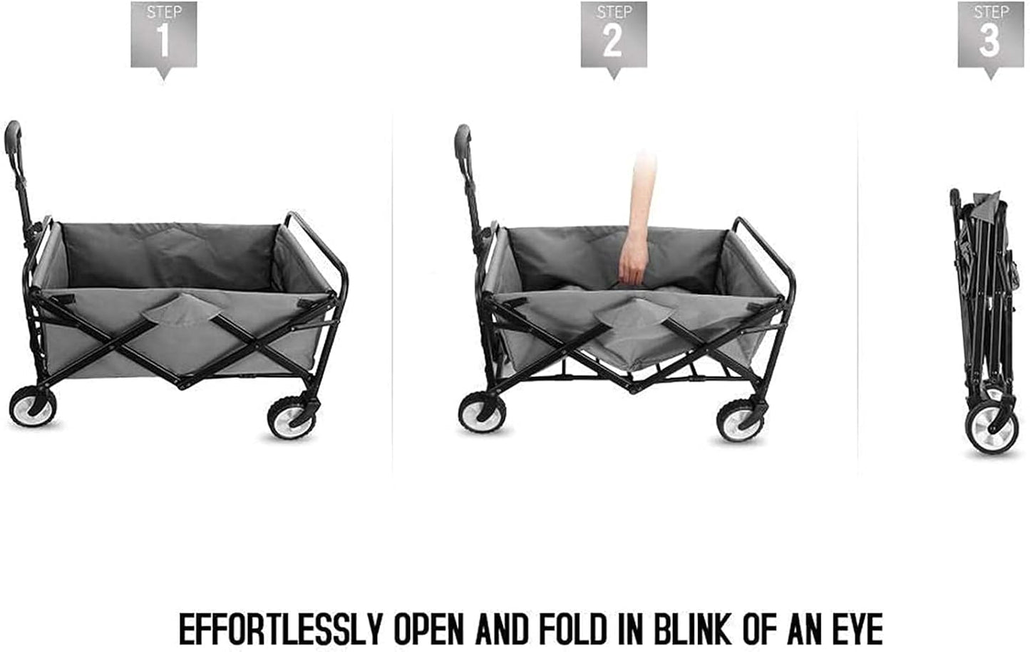 Folding Wagon, Capacity 80 kg, Portable Garden Cart, Camping Wagon - for Beach Outdoor Garden Picnic Heavy Duty Shopping Cart Wagons (Camouflage Green) (Camouflage Green)