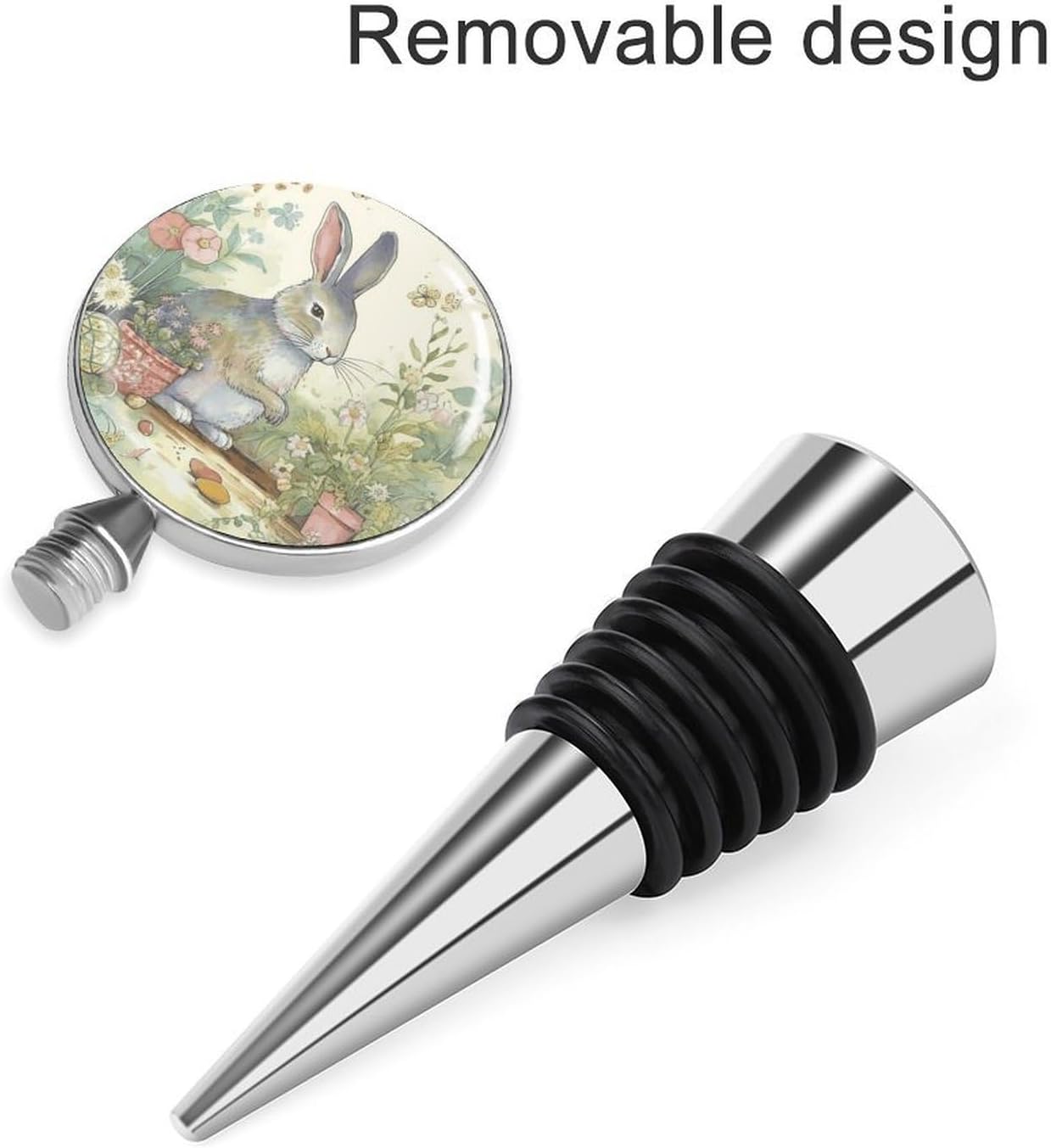 Garden Bunny Wine Stoppers Zinc Alloy Bottle Sealer Detachable Leak Pr